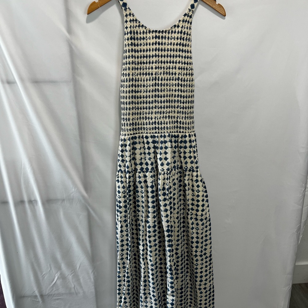 Madewell Backless Blue and White Dress
